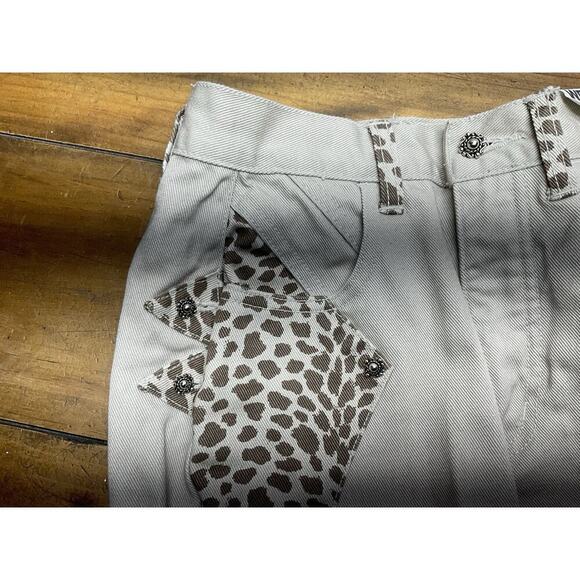 VTG Western Ethics Denim Jeans Size 1 Beige Leopard Bareback NWT - Picture 9 of 15